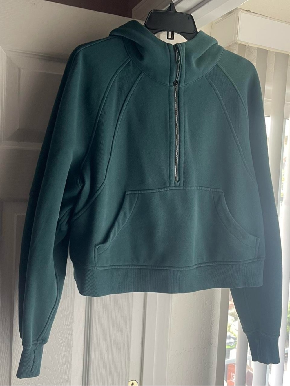 Lululemon emerald green scuba half zip hoodie